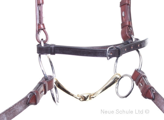 Using the Universal with one rein on the big ring- the milder setting (with a curb strap correctly fitted)